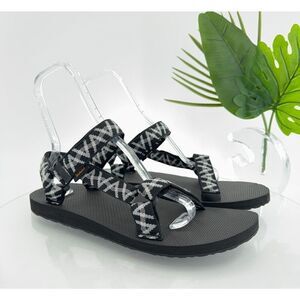 Teva Mens Original Universal Sandal Size 13 Black Gray Nylon Adjustable